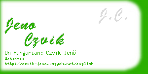 jeno czvik business card